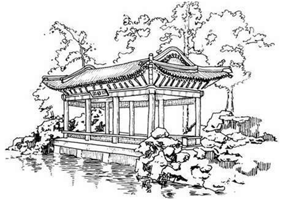 假山素描景觀 假山素描景觀